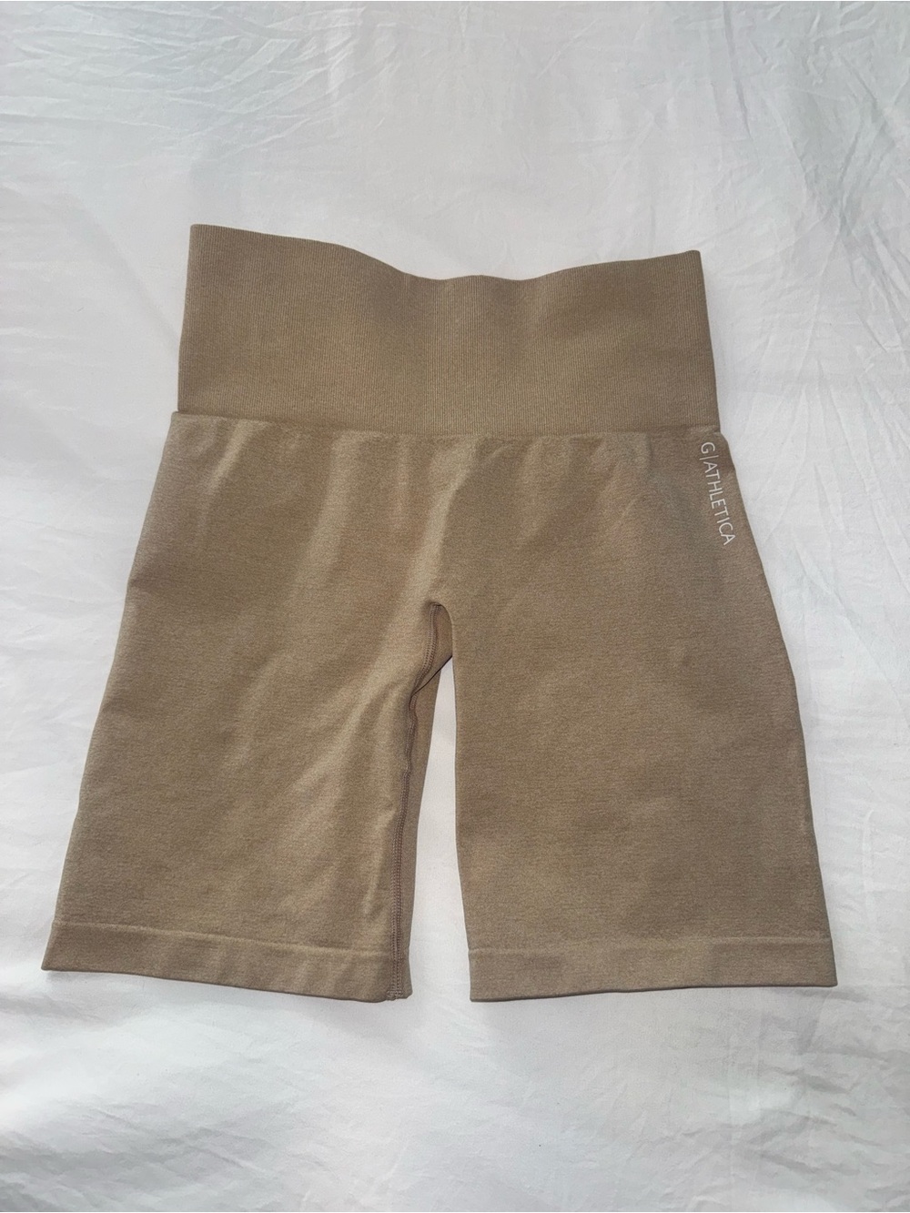 G athletica Taupe High-Rise Biker Shorts